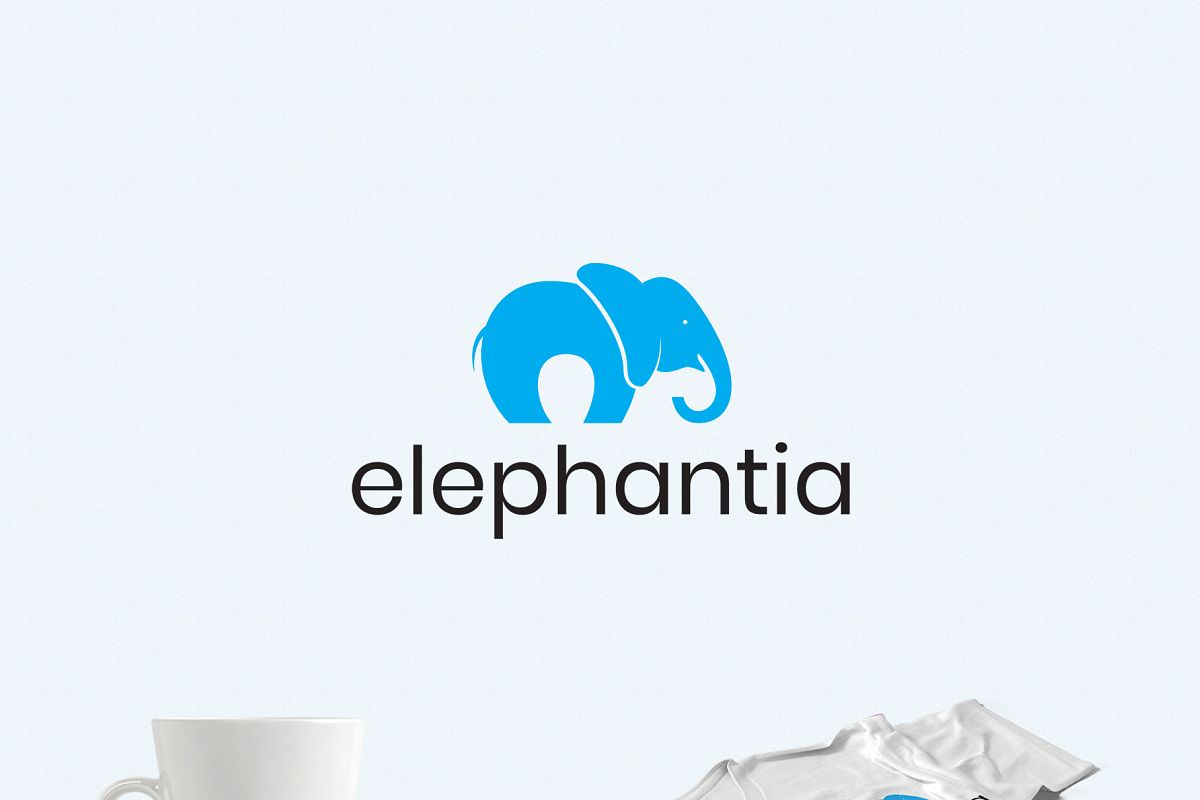 Happy Elephant Logo Template example image 1