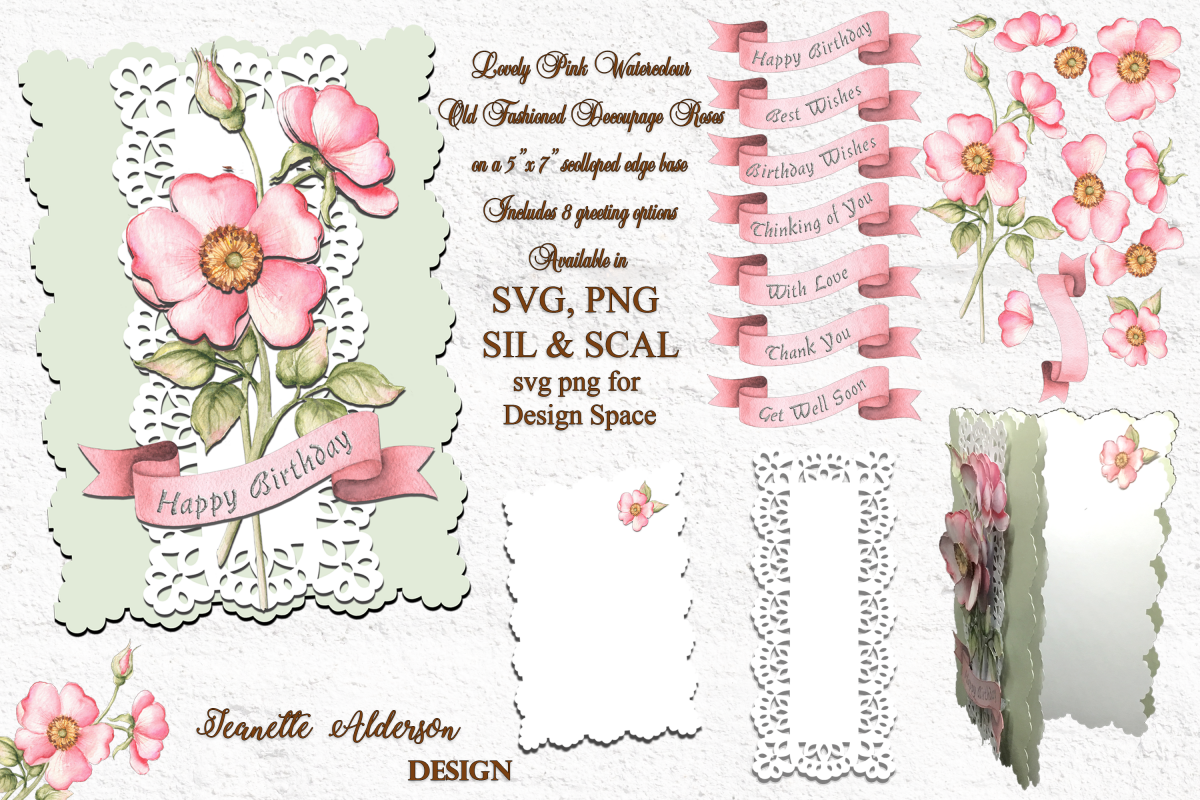 Rose digital SVG PNG print and cut decoupage cutting file