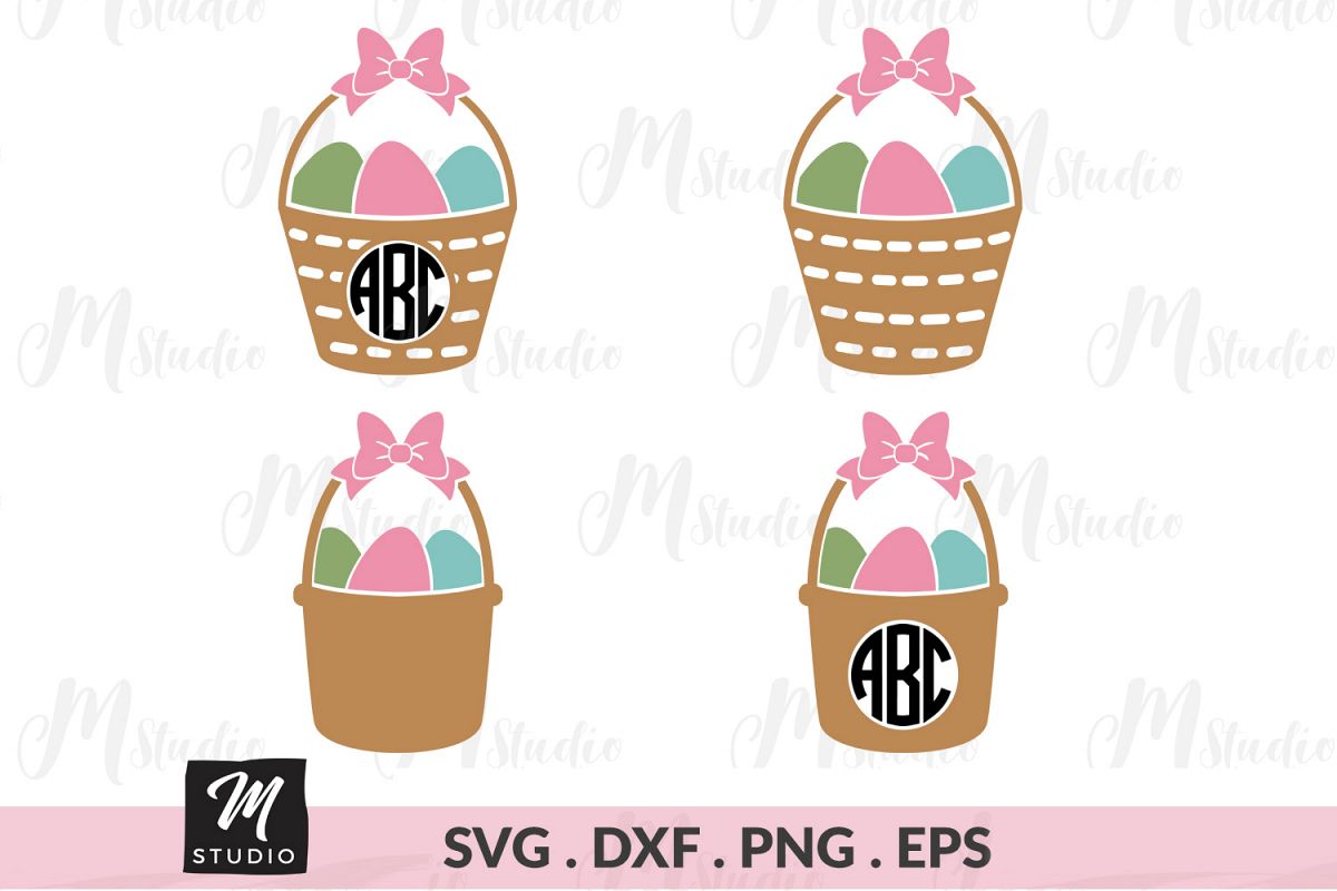 Easter Baskets monogram svg. example image 1