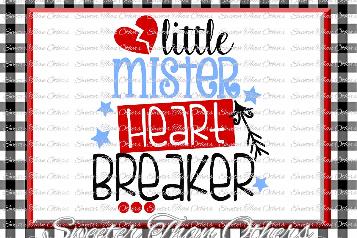 Little Mister Heart Breaker Svg Silhouette Valentines svg example image 1