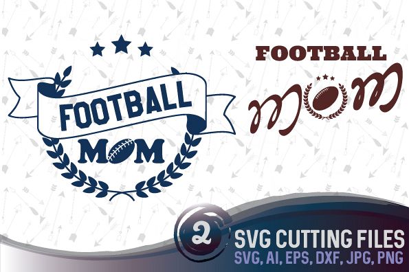 Football mom - 2 designs - SVG, EPS, PNG, JPG, DXF, AI example image 1