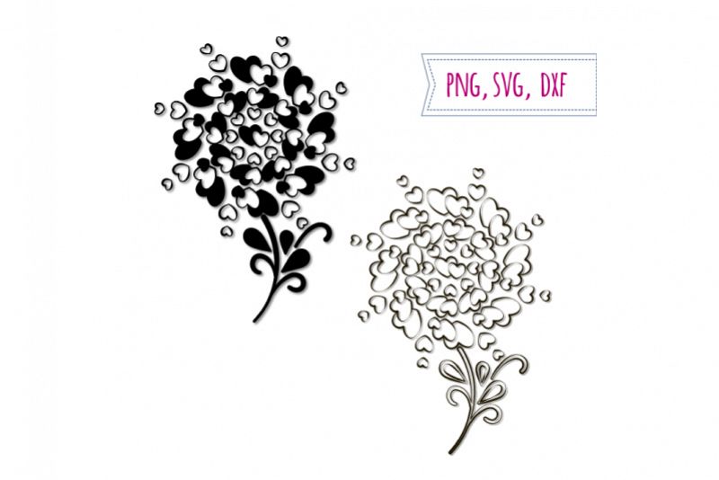 2 Hearts trees svg. Love clipart. Wedding clip art example image 1