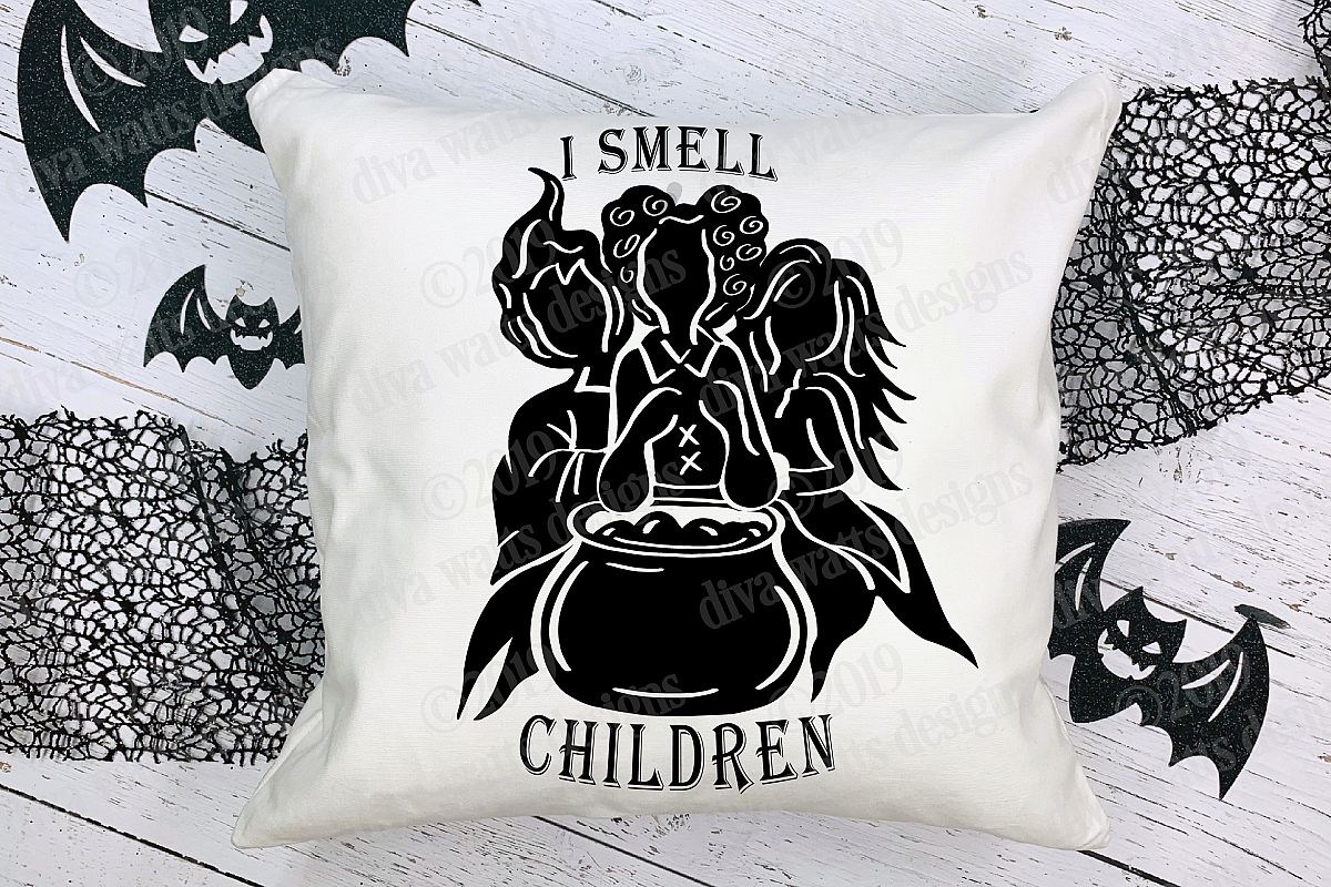 I Smell Children Halloween Witch Cutting File with Caldroun example image 1