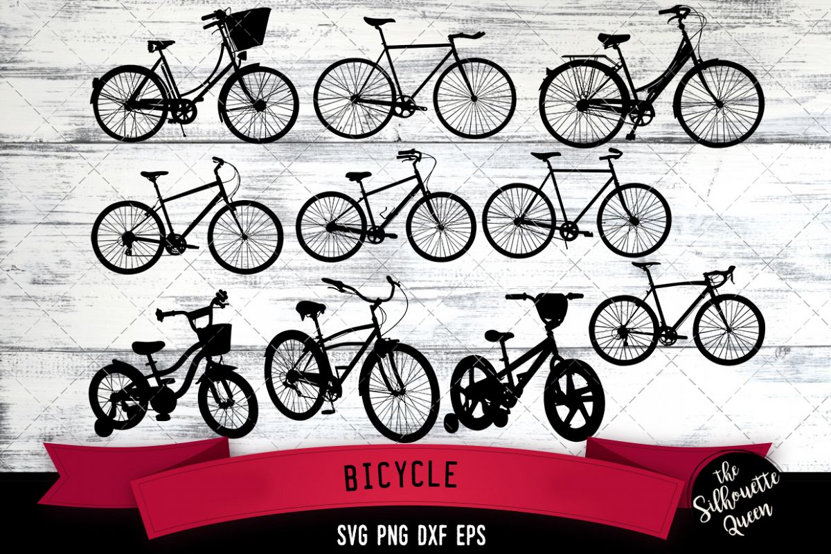 Bicycle svg file, svg cut file, silhouette studio, example image 1