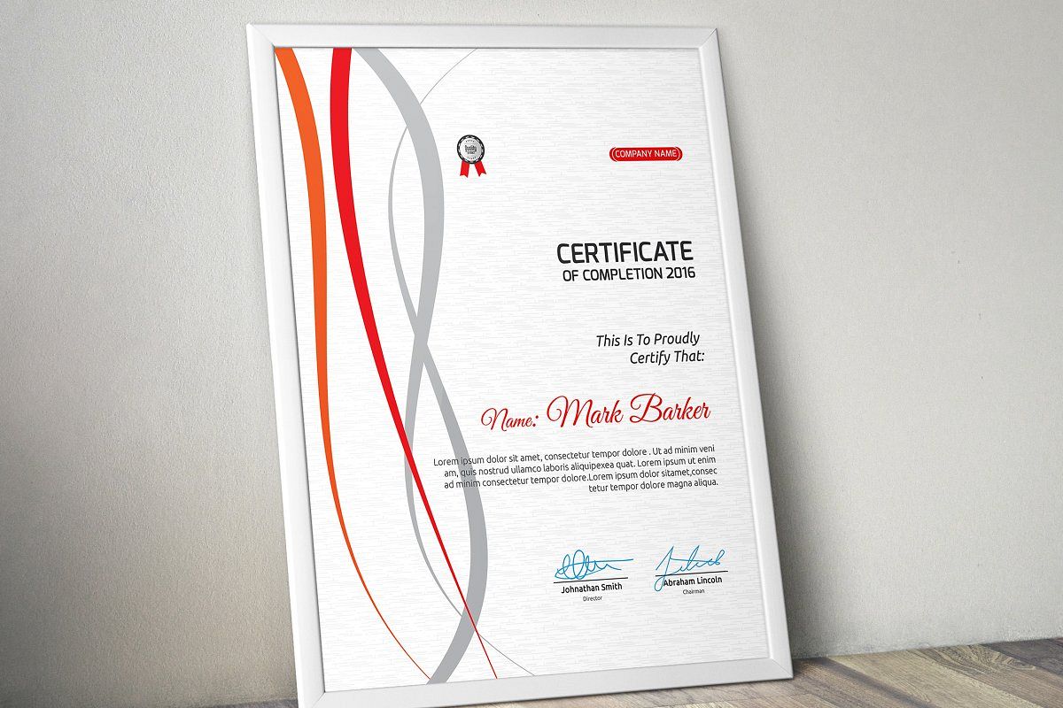 Certificate example image 1
