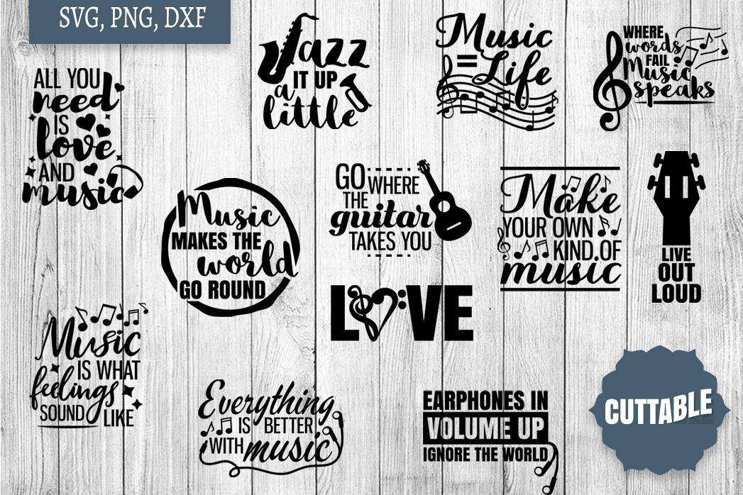 Music cut file Bundle, Musician quote SVGs, Musicial SVGs example image 1