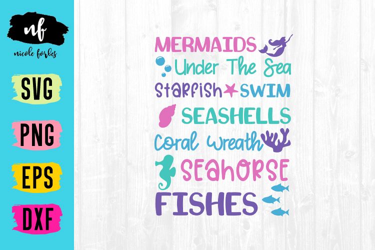 Mermaid Subway Art SVG Cut File example image 1