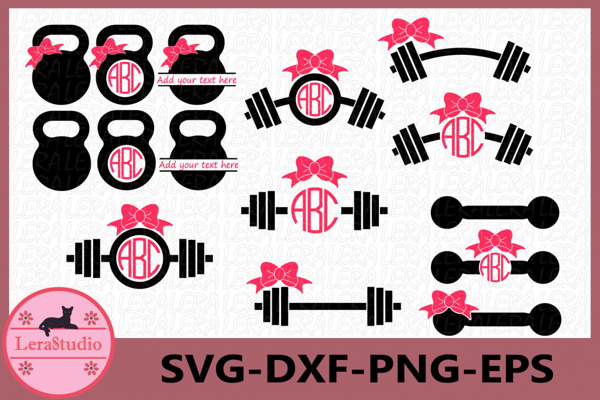 Weights SVG, Weights Monogram svg, Barbell Svg, Cross