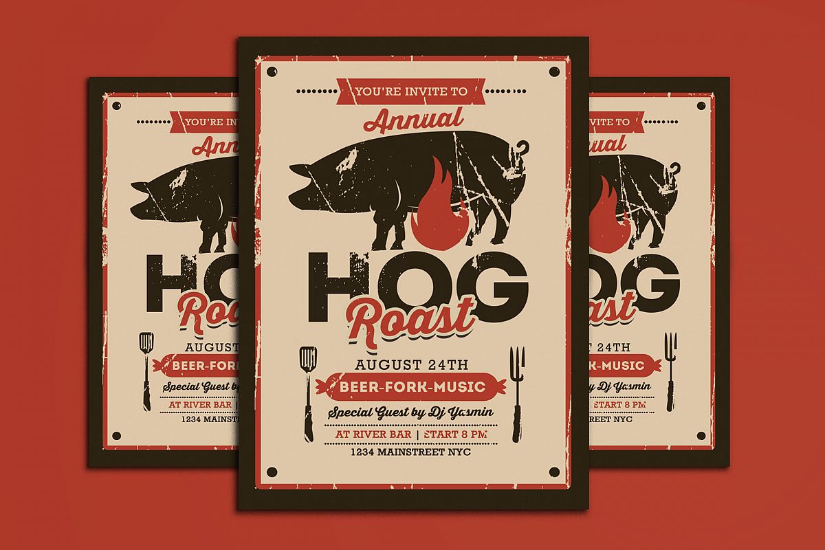 Pig Roast Event Flyer example image 1