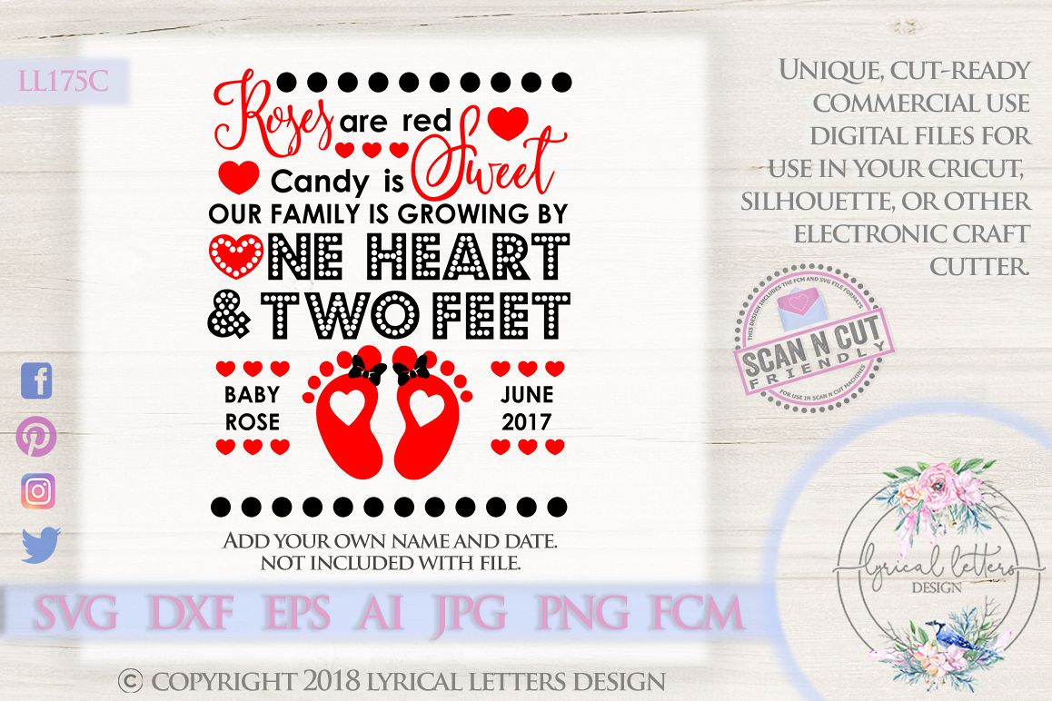 Valentine's Day Pregnancy Announcement SVG DXF LL175C example image 1