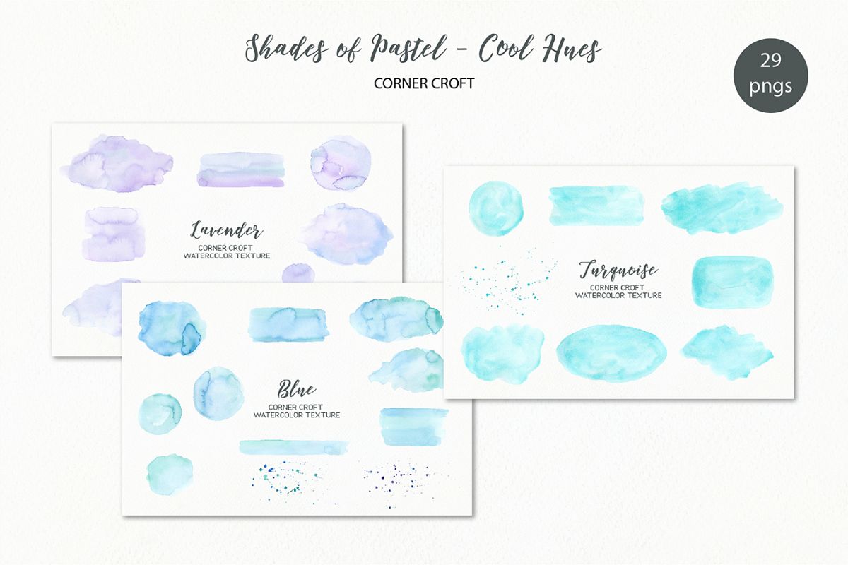 Shades of Pastel Cool Hues Watercolor Texture example image 1