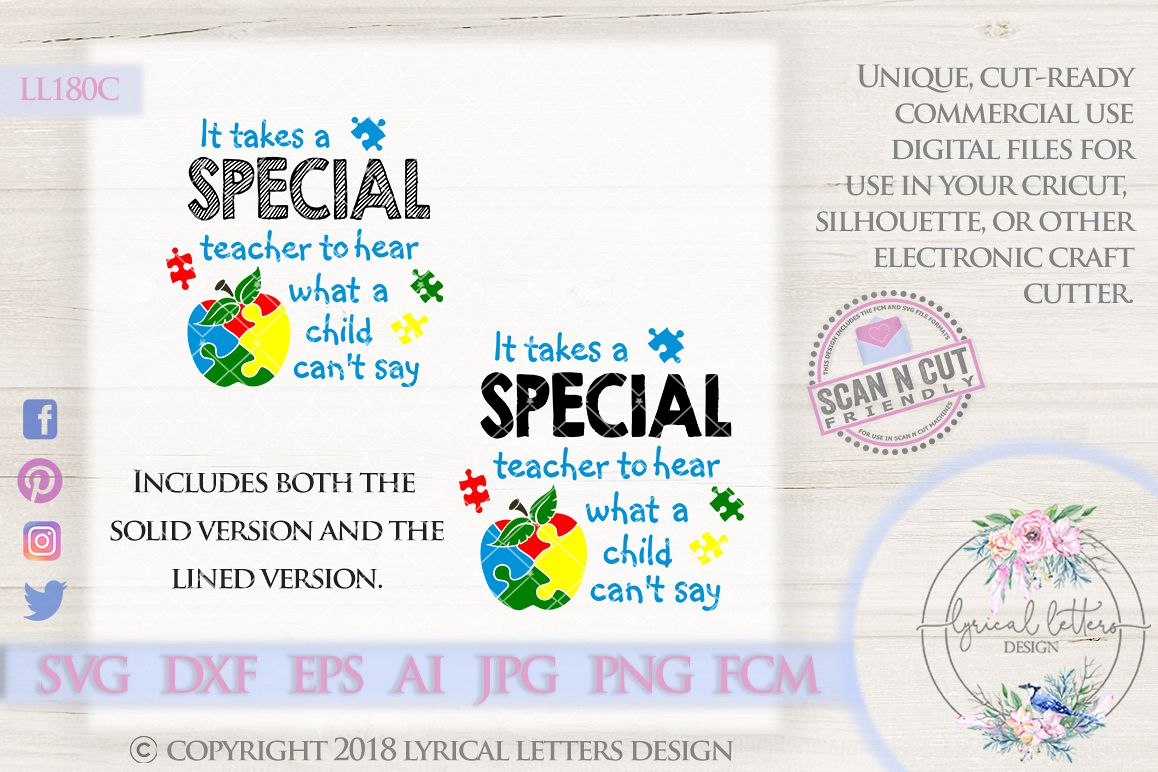 Special Needs Teacher Autism SVG Cut File LL180C example image 1