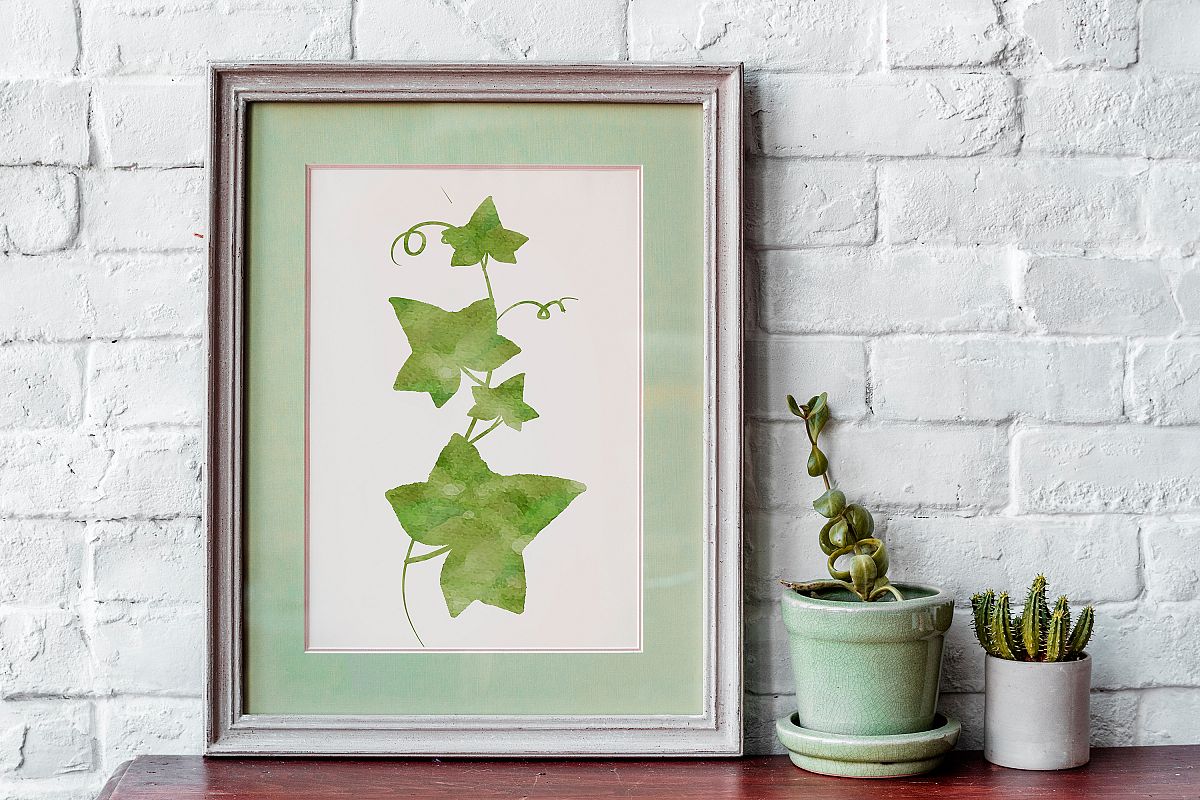 60 Green Ivy - Watercolor Texture|PNG example image 1