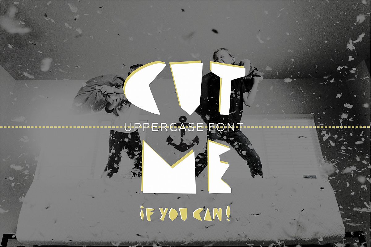 CUT ME if you can Uppercase fun font example image 1