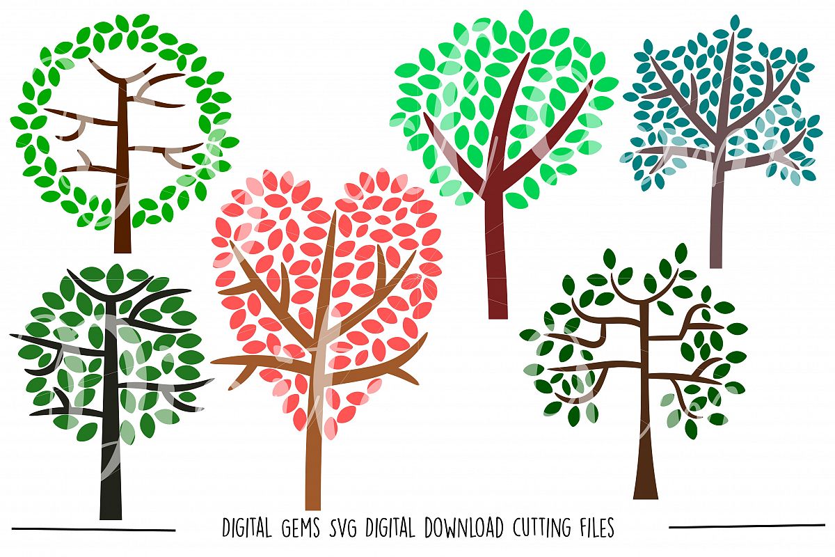 Tree SVG / DXF / EPS / PNG files example image 1
