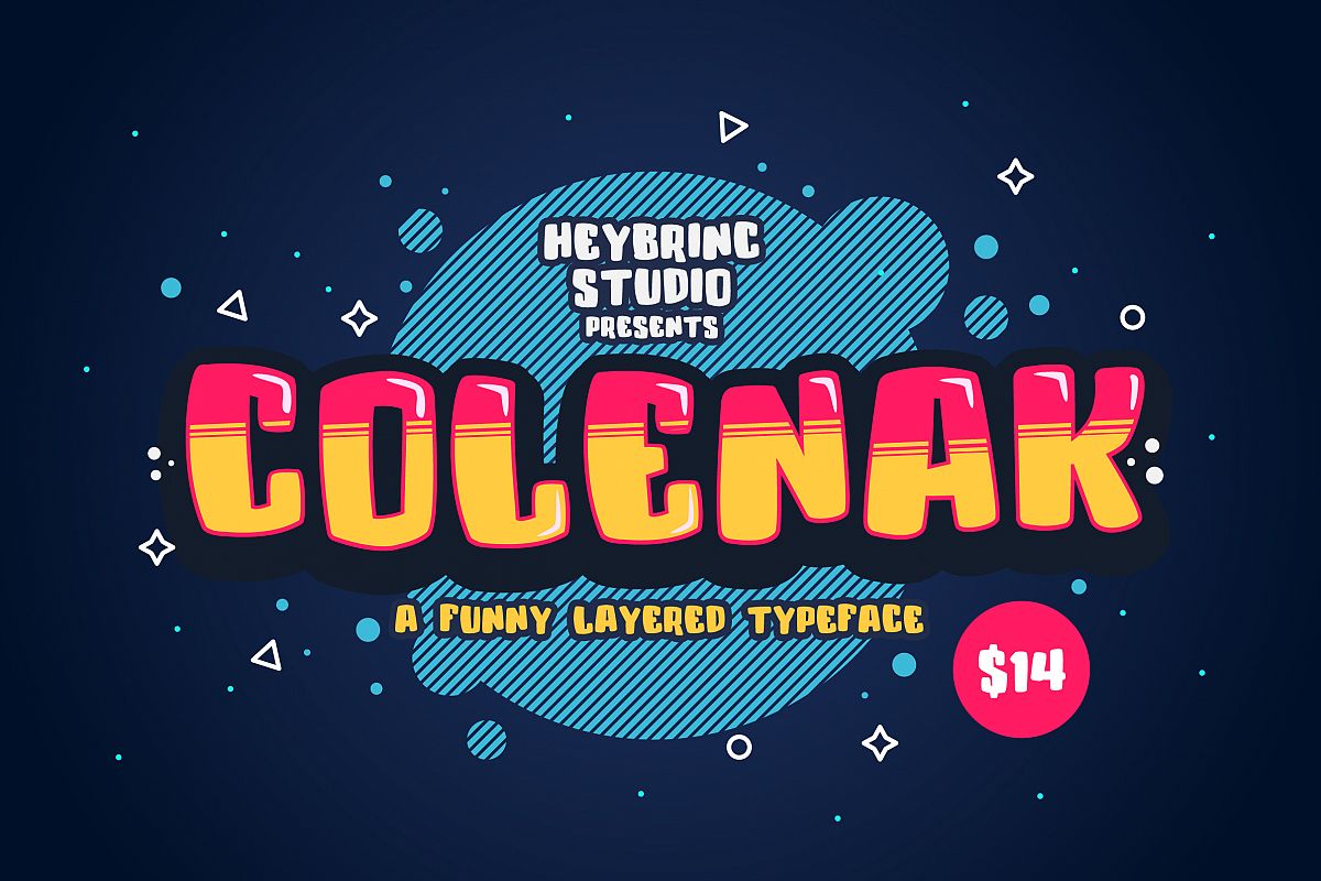 Colenak - Funny Layered Typeface example image 1