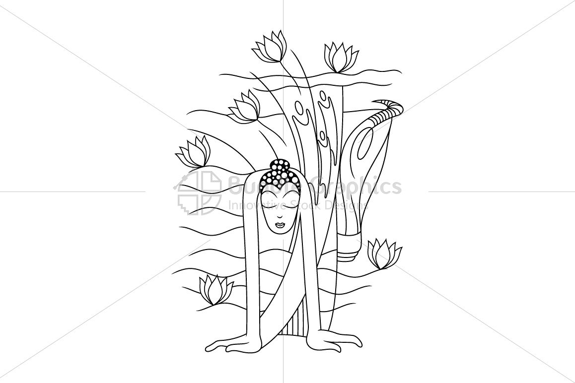 Buddha Meditation - Linear Artwork example image 1