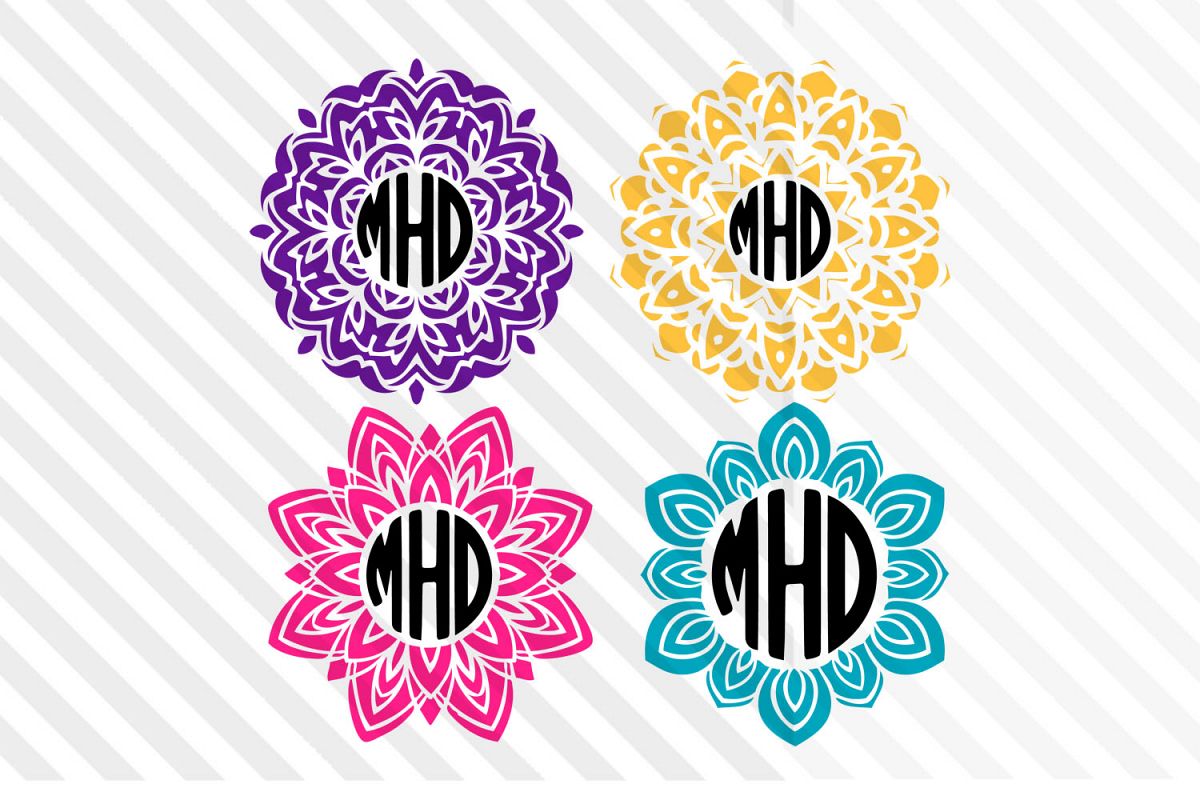 Monogram ,Mandala,Font,cricut,Silhouette,Mandala svg,clipart example image 1