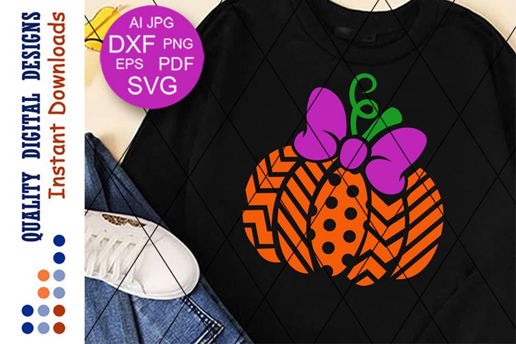 Bow Pumpkin spice svg Halloween decor Girls fall example image 1