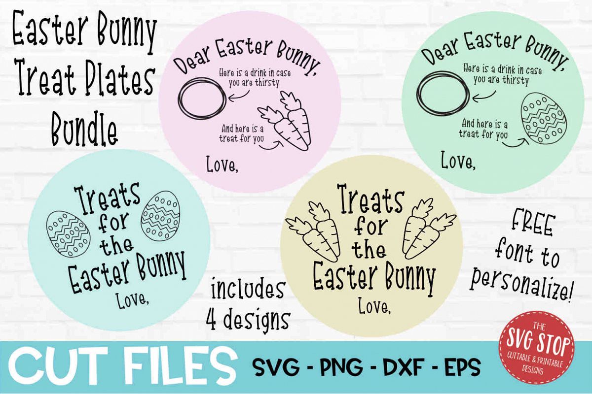 Easter Bunny Plate SVG, PNG, DXF, EPS