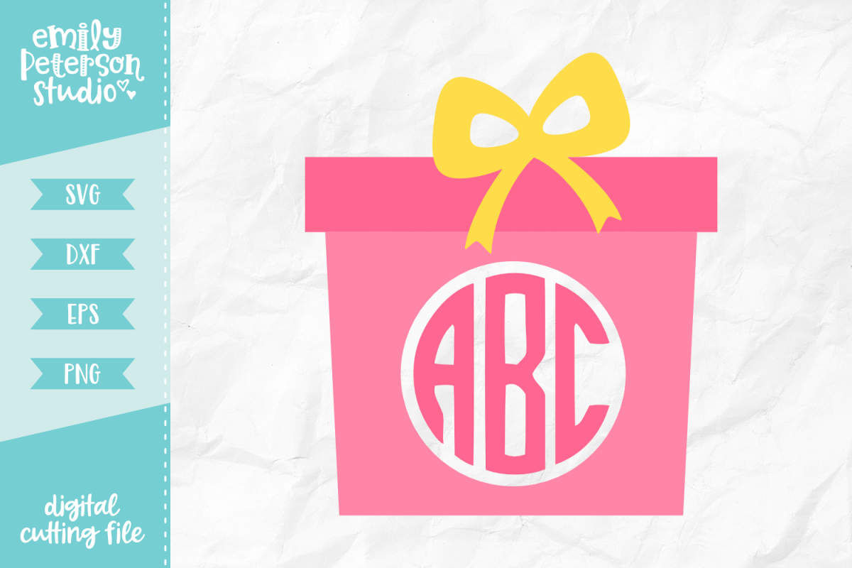 Present Monogram Frame SVG DXF EPS PNG example image 1