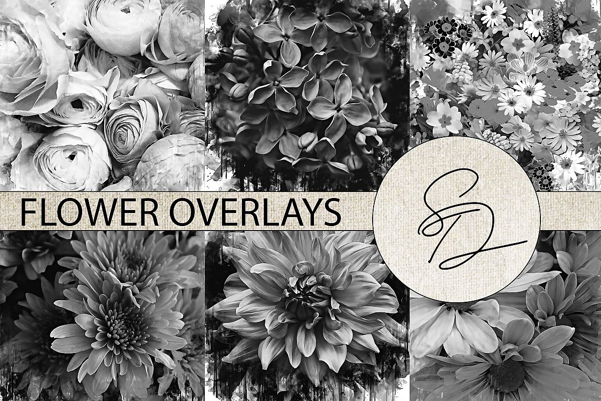 Painted Flowers Texture Overlays example image 1