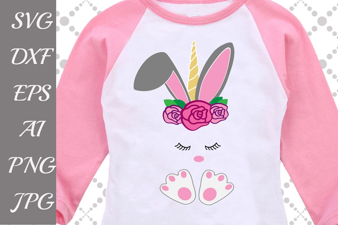 Bunny Unicorn Svg example image 1