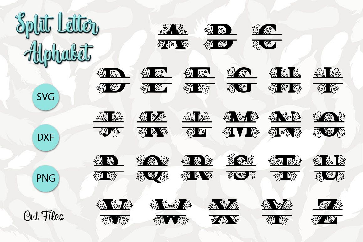 Download Split Letter Alphabet - SVG Cut Files