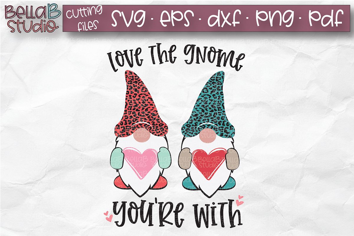 Valentine Gnomes SVG, Love The Gnome You're With, Leopard example image 1