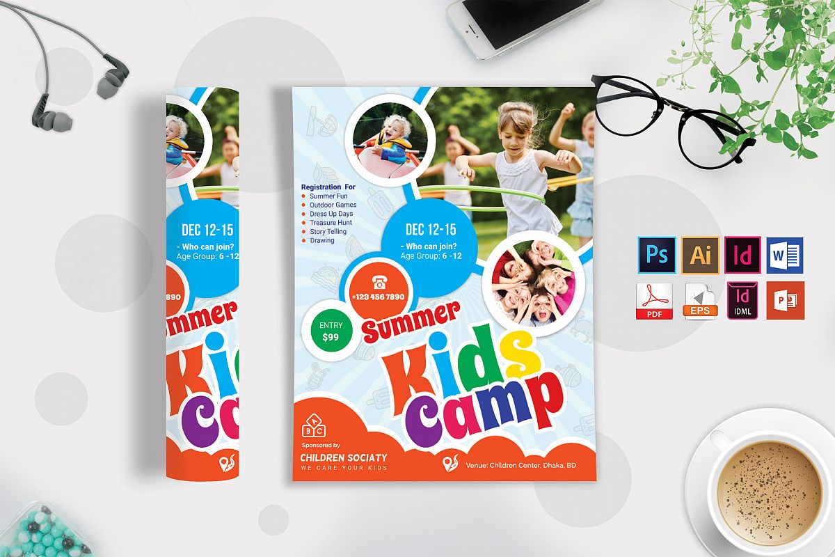 Kids Summer Camp Flyer Vol-04 example image 1