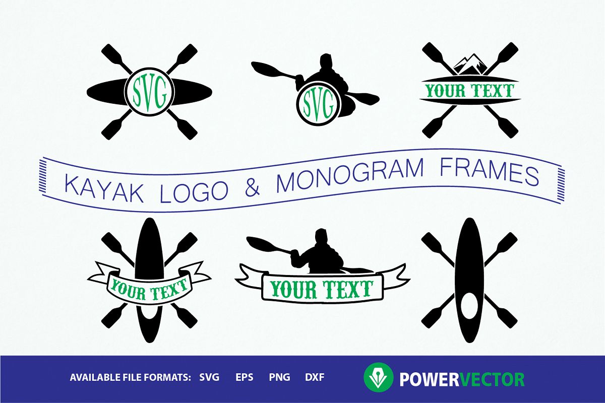 Download Kayak Logo Template & Monogram Frames - Svg, Dxf, Eps, Png