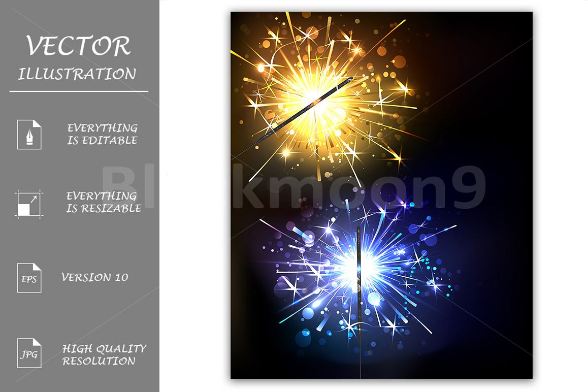 Yellow and Blue Sparkler example image 1