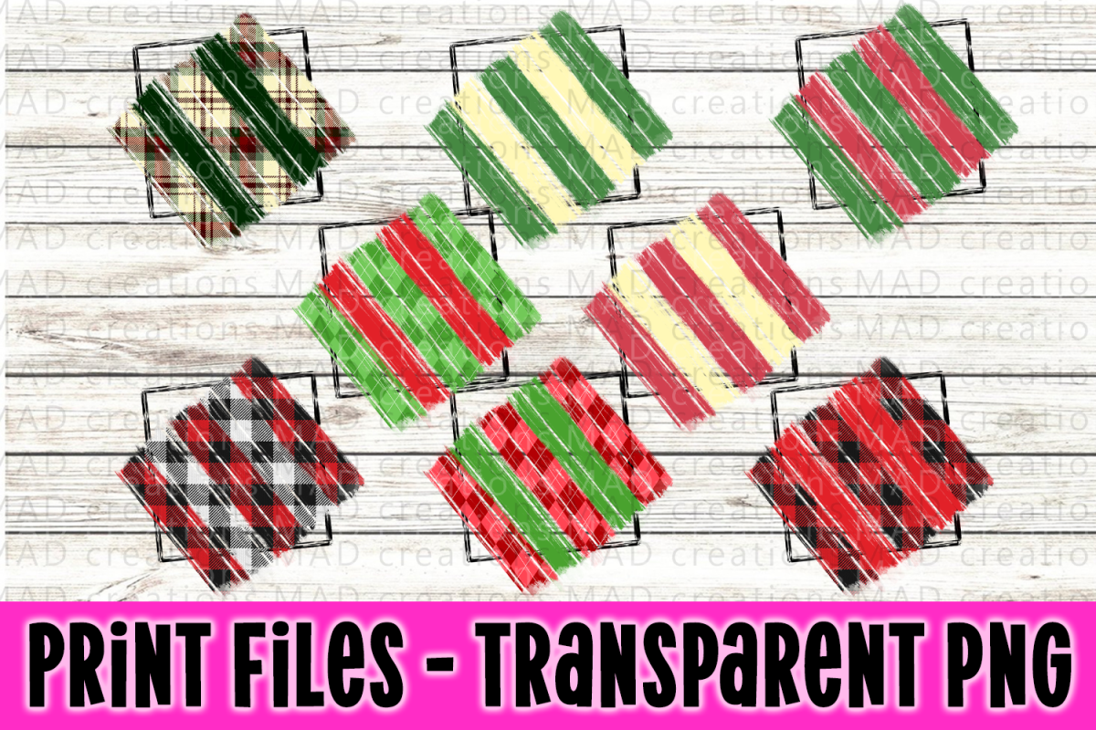 8 PNG Christmas Paint Strokes Stripes - Print File example image 1