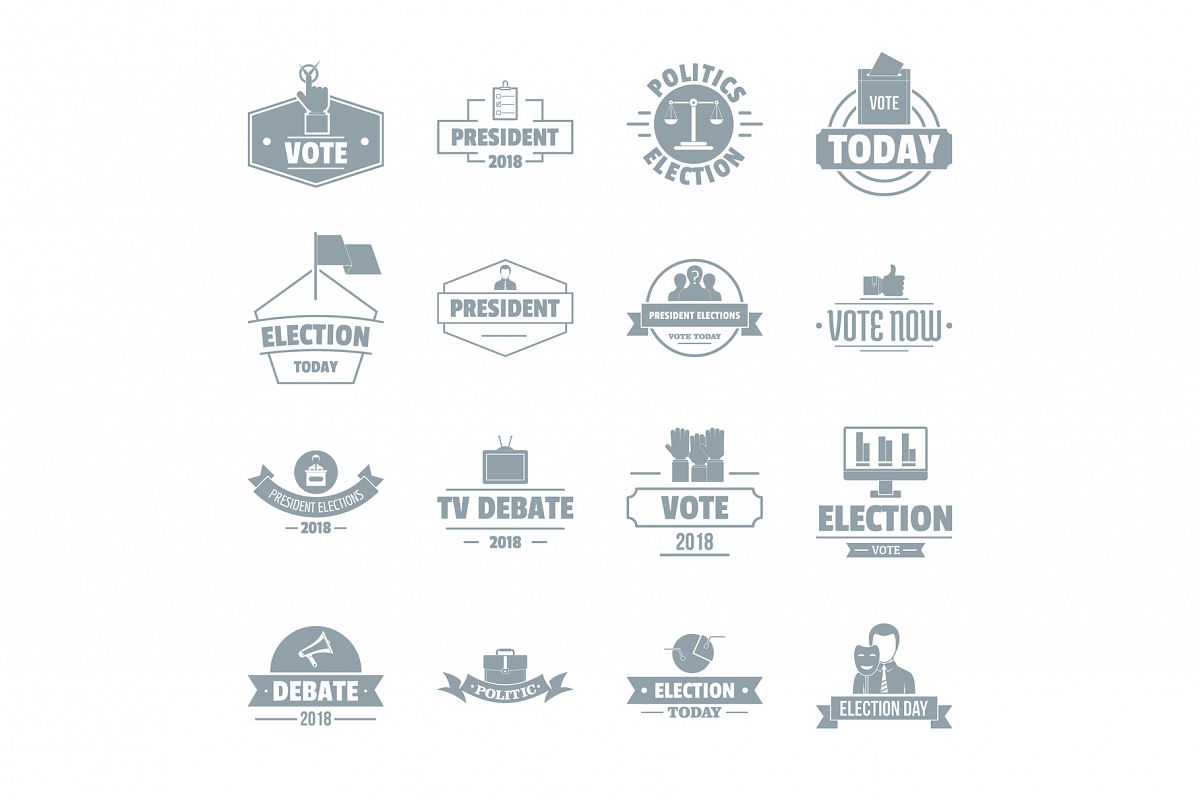Election voting logo icons set, simple style example image 1