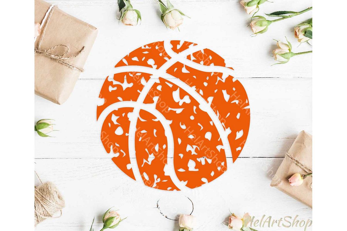 Basketball Ball svg, Distressed svg, Grunge example image 1