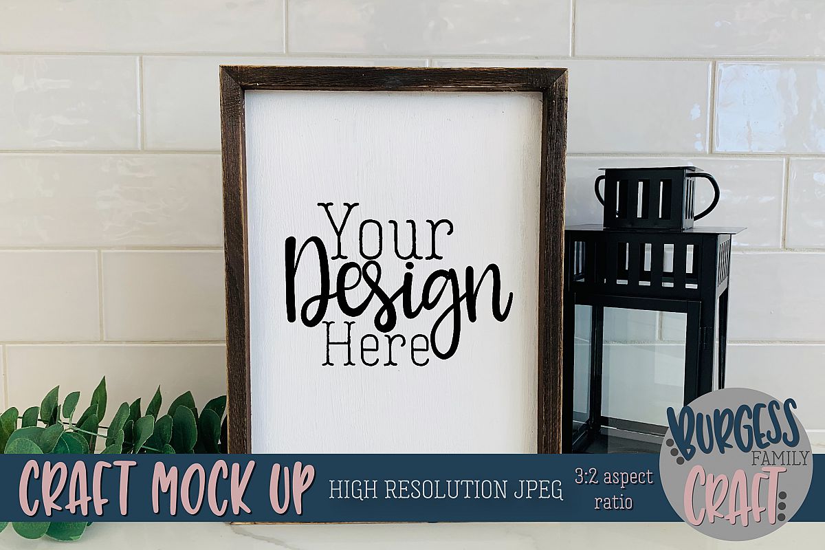 Rustic wood sign portrait Craft mock up |High Res JPEG example image 1
