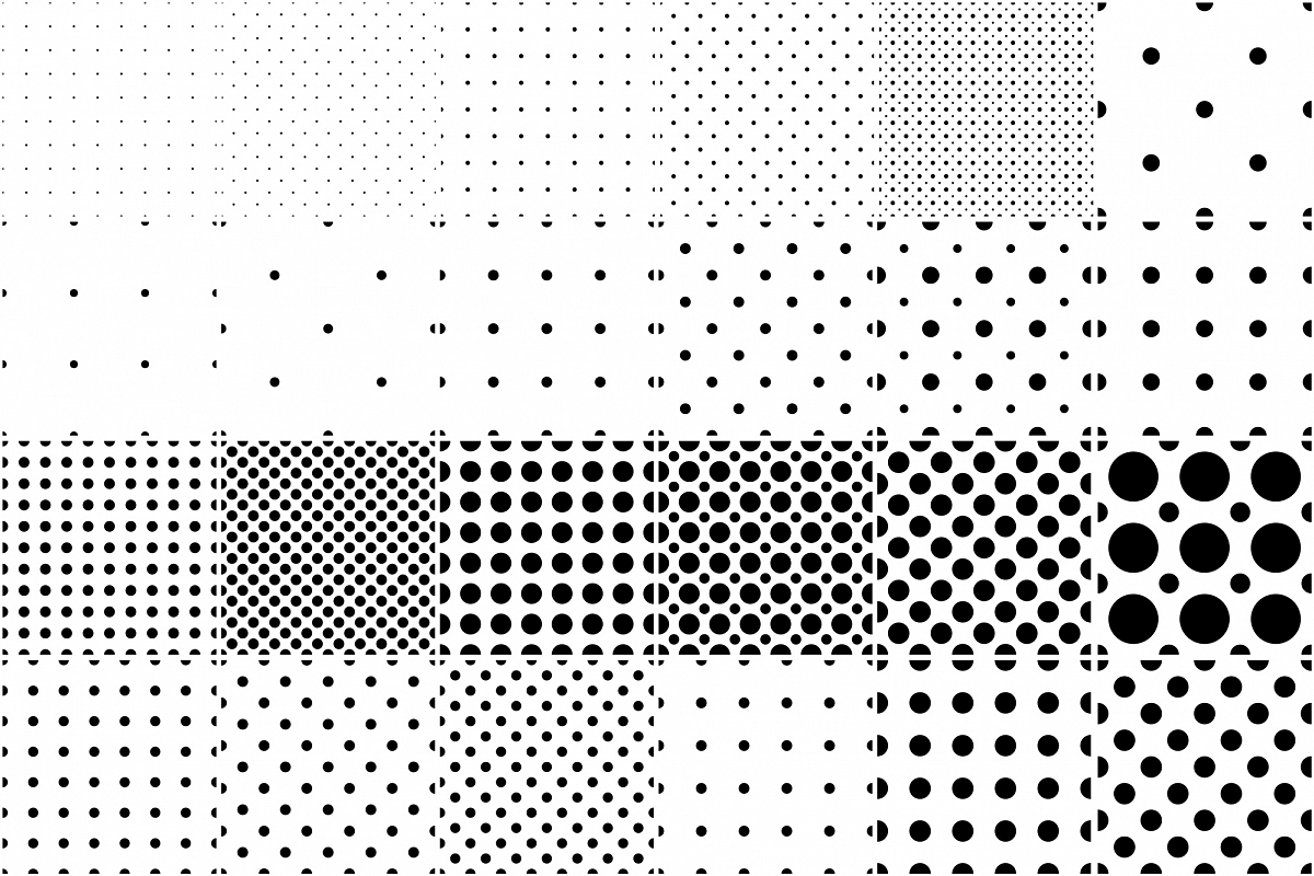Set of dotted seamless patterns. example image 1