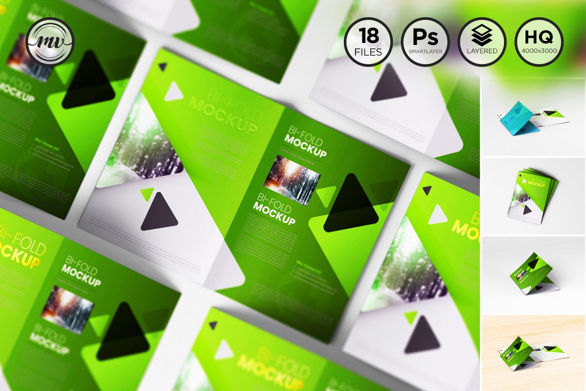 A4 Bifold Mockups V3 example image 1