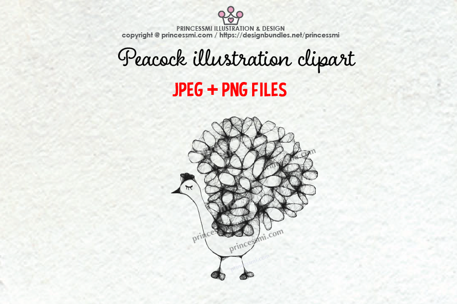 PEACOCK illustration clipart example image 1