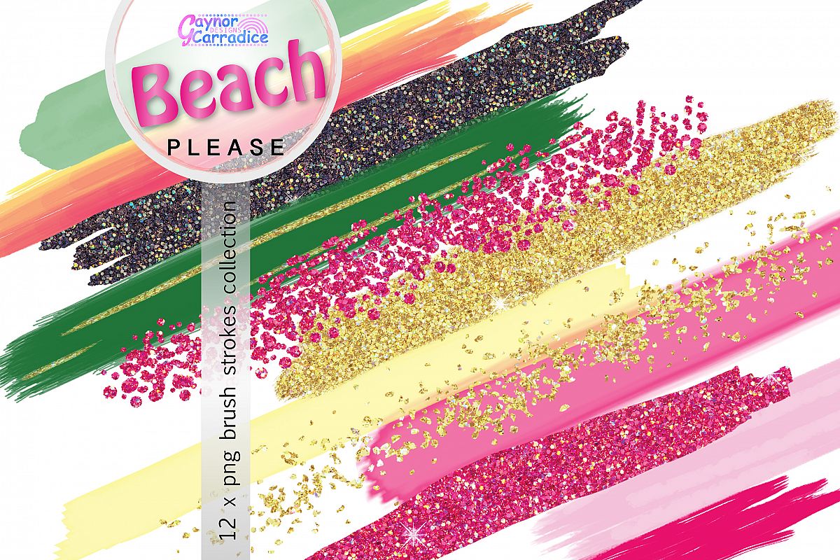Beach Please brush strokes collection example image 1