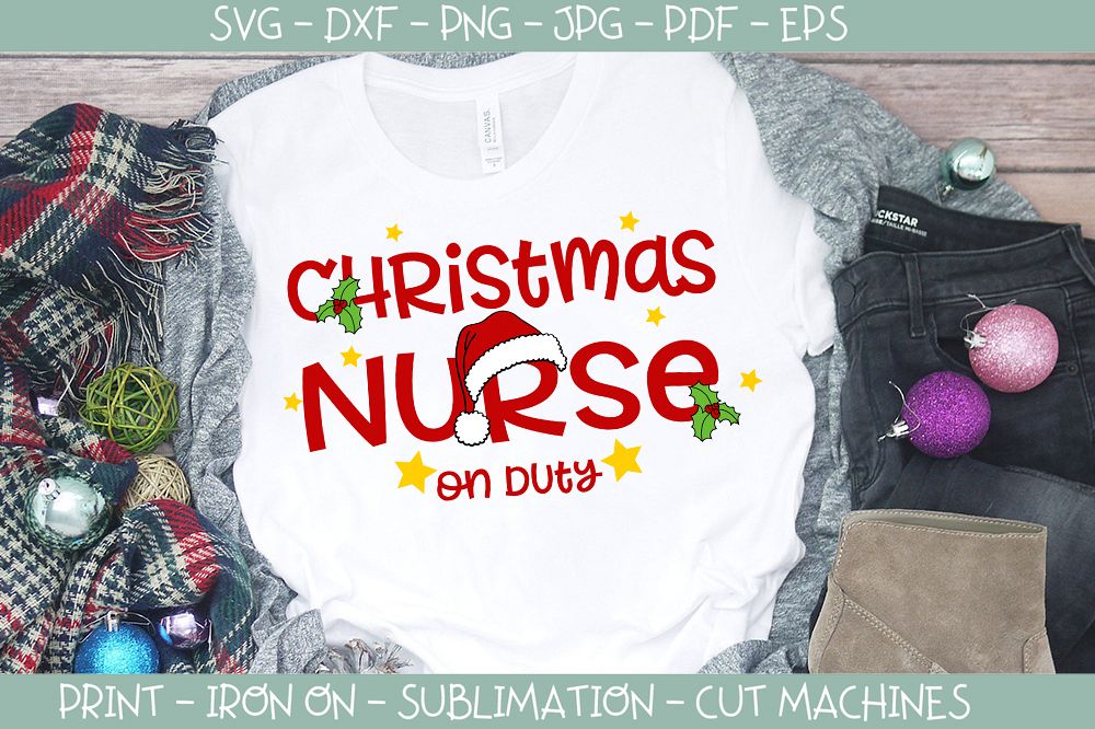 Download Christmas Nurse on Duty svg, Xmas nurse svg