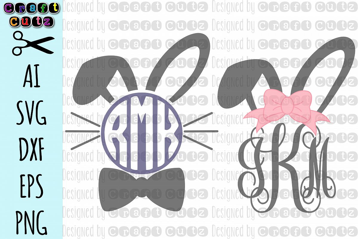 Download Monogram Easter Bunny svg, Cute Easter svg, Boy Monogram ...