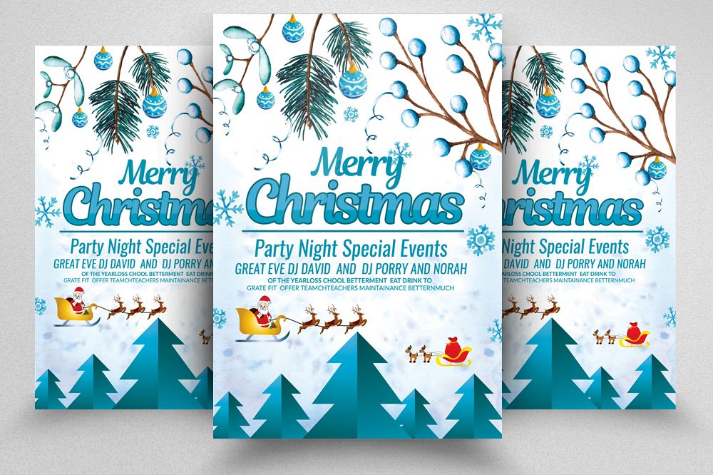 Merry Christmas Party Flyer Template example image 1