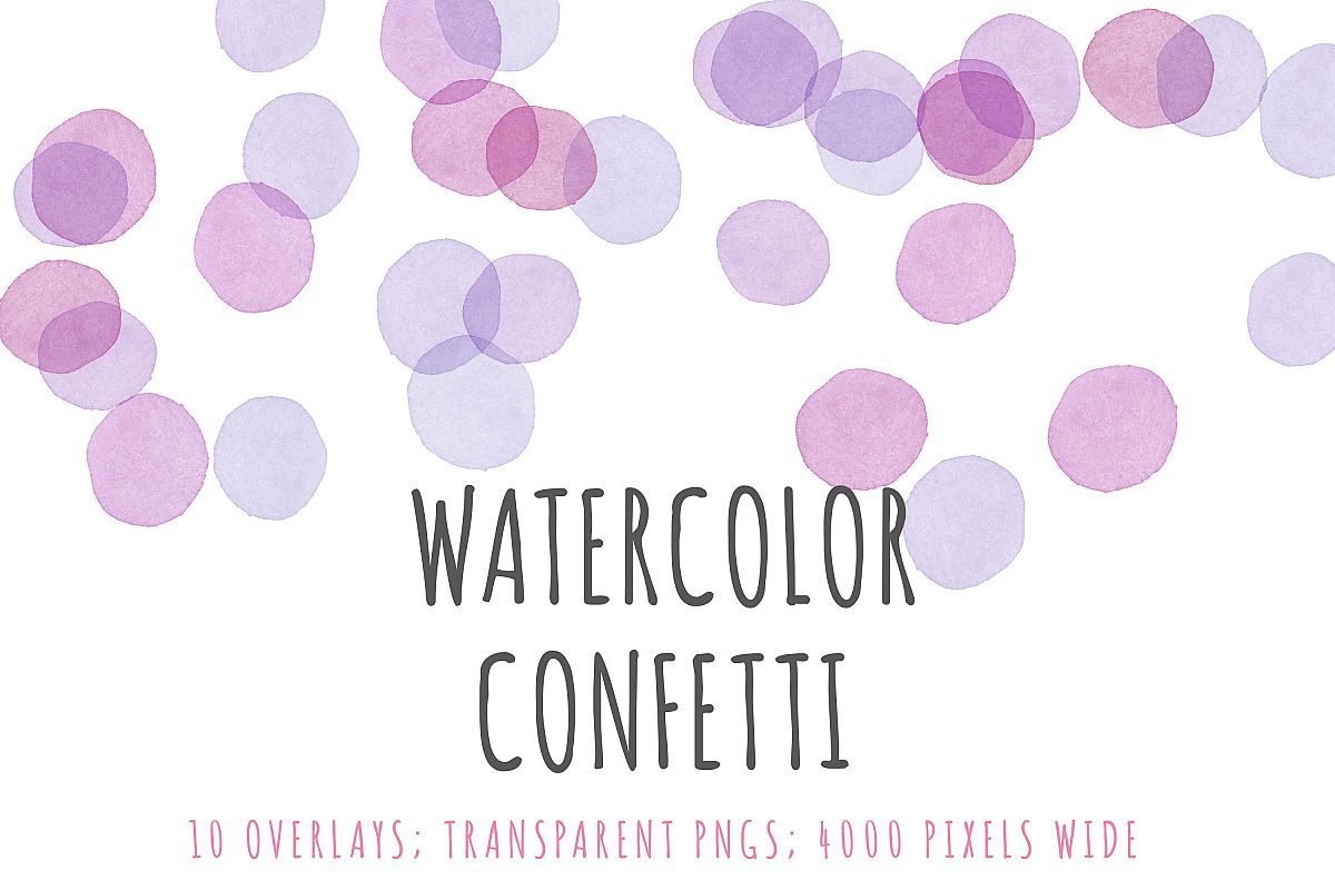 Watercolor confetti border overlays example image 1