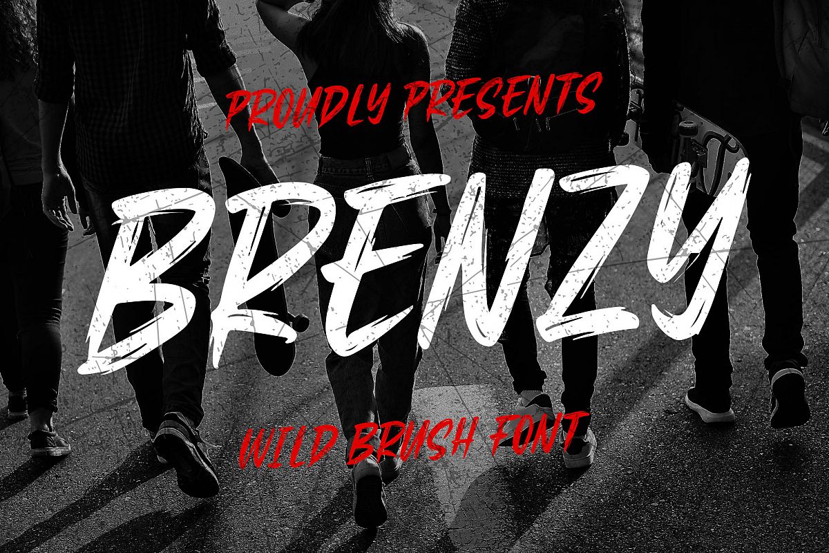 Brenzy - Wild Brush Font example image 1