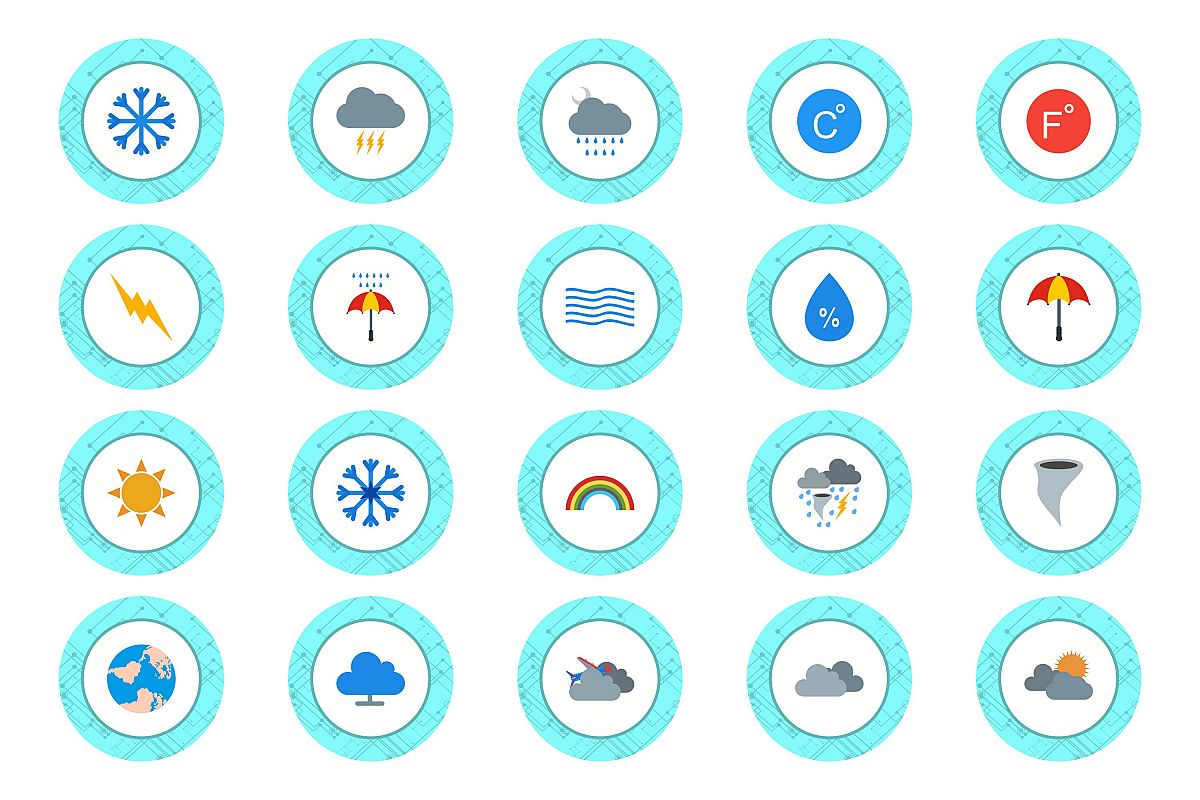 Set Of Weather And Season Icons example image 1
