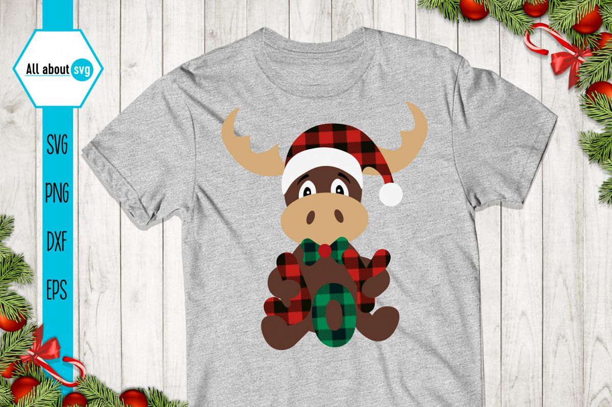 Reindeer Buffalo Plaid Svg, Christmas Joy Svg example image 1