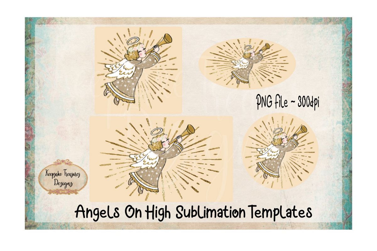 Angels On High Sublimation Template Set example image 1