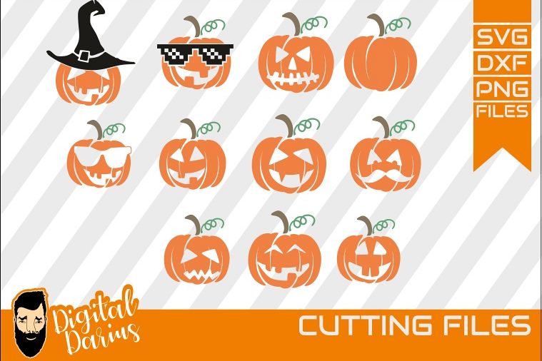 11x Halloween set SVG Bundle, Pumpkin, Ghost, Spooky, Hat example image 1