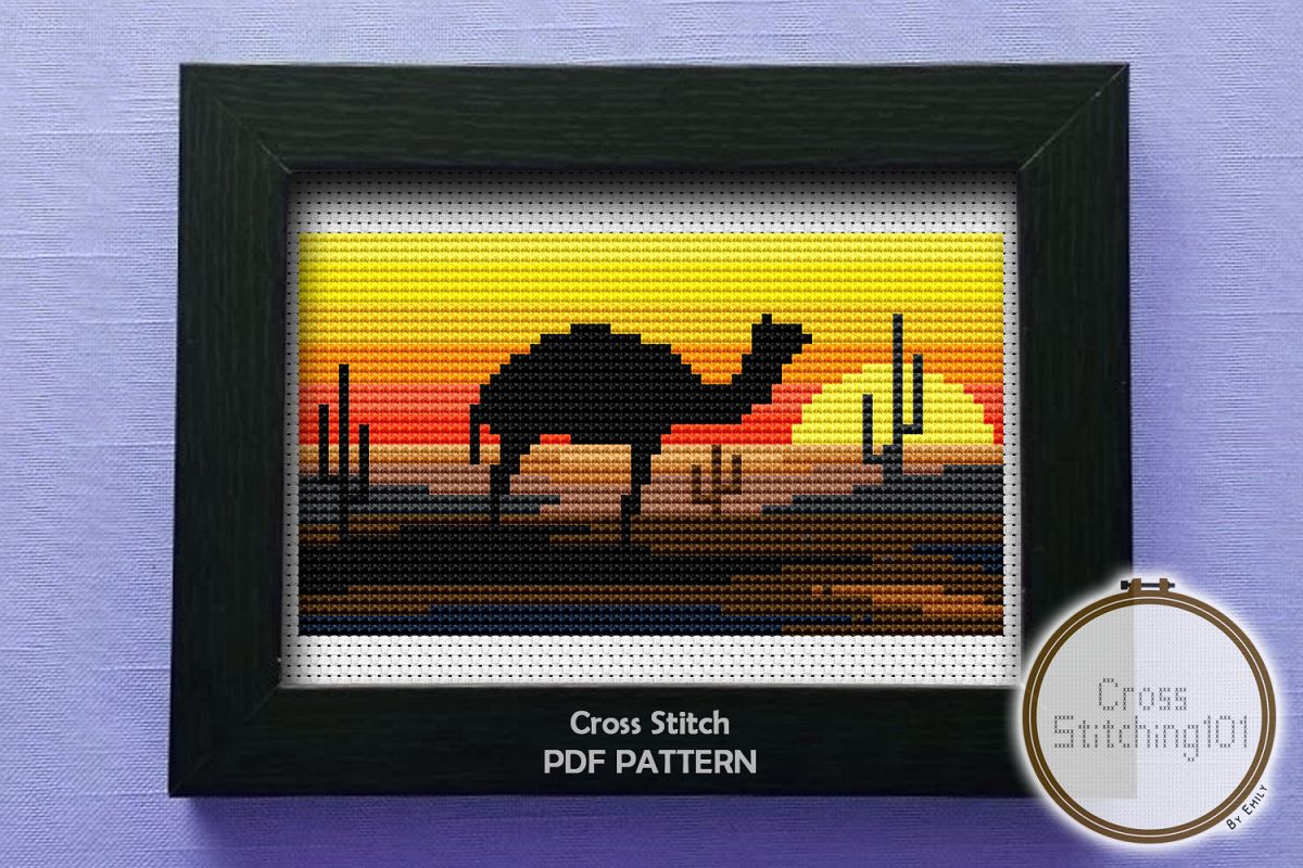 Desert Eve Cross Stitch Pattern - Instant Download PDF example image 1